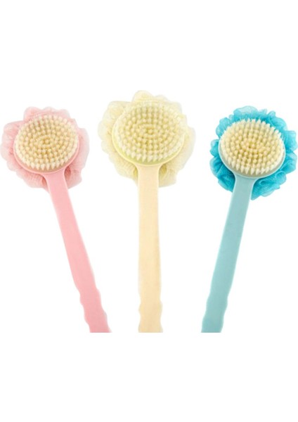 Pembe Tarzı 2-1 Vücut Fırçası Duş Masajı Doğal Kıl Fırça Ev Banyo Spa Banyo Scrubber Spa Duş Fırçası Banyo Masaj Fırçaları (Yurt Dışından)