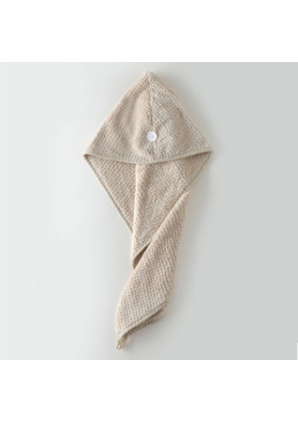 Bej Tarzı Mercan Yün Emici Kuru Saç Bone Hızlı Kuruyan Saç Havlusu Hızlı Kuruyan Havlu Sarım Yetişkin Duş Başlığı Emici Havlu (Yurt Dışından)