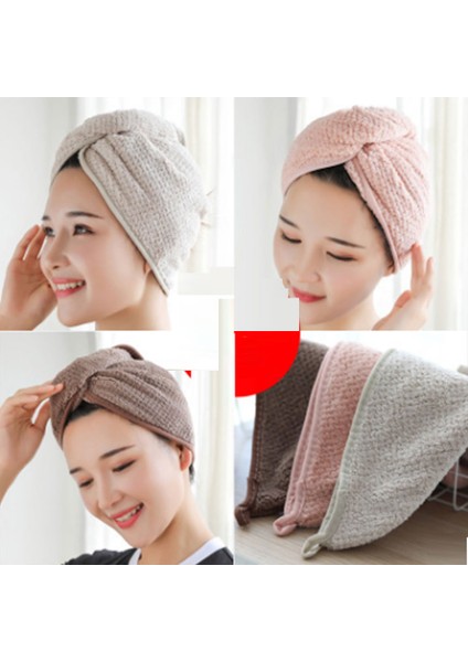 Bej Tarzı Mercan Yün Emici Kuru Saç Bone Hızlı Kuruyan Saç Havlusu Hızlı Kuruyan Havlu Sarım Yetişkin Duş Başlığı Emici Havlu (Yurt Dışından) indirimleri