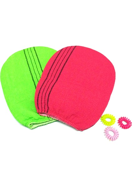 A4 Stili Çift Taraflı Banyo Eldiveni Vücut Temizleme Peeling Eldiven Ölü Cilt Temizleme Duş Banyo Aksesuarları (Yurt Dışından)