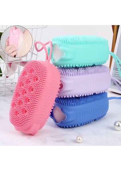 Yeşil Stil Yüksek Duş Fırçası Hızlı Köpük Yapan Silikon Yıkama Aracı Tam Vücut Masajı Spa Fırçası Banyo Aksesuarı Sırt Fırçalama (Yurt Dışından) modelleri