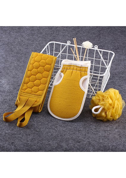 Sarı Stil Vücut Temizleme Yıkama Eldiveni Banyo Fırçası Ev Banyo Duş Topu Sırt Fırçası Seti Soyulma Cilt Havlu Banyo Eldiveni (Yurt Dışından) fiyatları
