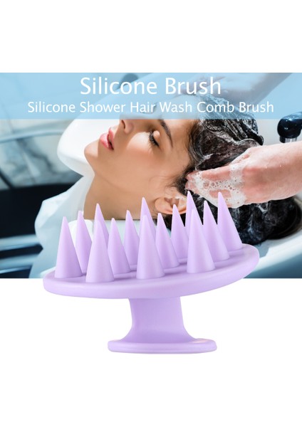 Pembe Tarzı Silikon Duş Saç Yıkama Fırçası Şampuan Tarak Baş Derisi Masaj Fırçası Ev Banyo Aksesuarları (Yurt Dışından) fiyatları