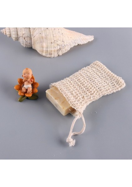 1 Adet 12X14CM Tarzı Doğal Taşınabilir Yumuşak Peeling Ağ Fileli Sabun Poşeti Köpük Net Sabun Saklayıcı Banyo Duş Aksesuarları (Yurt Dışından)
