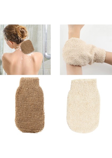 No.3 Tarzı Evde Masaj Eldiveni Duş Spa Peeling Eldiveni 1 Çift Vücut Temizleme Cilt Soyulması Jüt Banyo Havlu Eldiveni (Yurt Dışından) modelleri