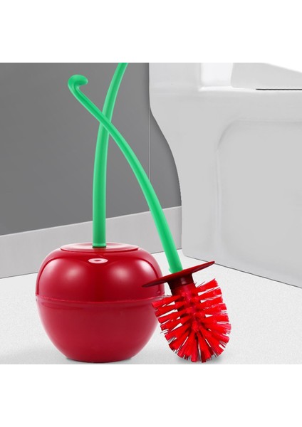 Siyah Stil Tuvalet Fırçası ve Tutucu, Sevimli Kiraz Şekilli Wc Tuvalet Fırçası Temizlik Fırçası Banyo Lavabosu Için, Uzun Saplı Tuvalet Kasesi Fırçası (Yurt Dışından)