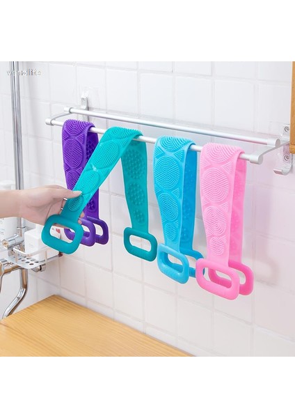 Mor Tarzı Banyo Aksesuarı Silika Jel Banyo Havlusu Öğrenci Kadınlar Güçlü Sırt Fırçalama Peeling Banyo Fırçası (Yurt Dışından) modelleri