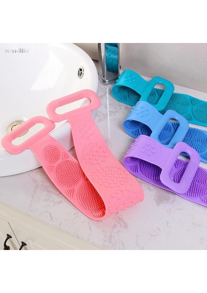 Mor Tarzı Banyo Aksesuarı Silika Jel Banyo Havlusu Öğrenci Kadınlar Güçlü Sırt Fırçalama Peeling Banyo Fırçası (Yurt Dışından) fırsatları