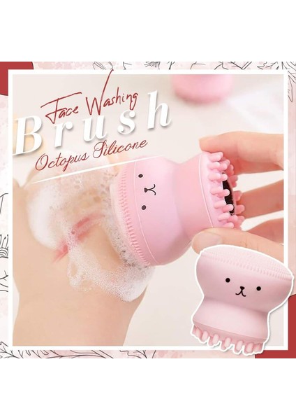 Pembe Tarzı Ahtapot Silikon Yüz Yıkama Fırçası Aracı Derin Gözenek Temizleme Peeling Yıkama Cilt Bakımı Araçları (Yurt Dışından) fiyatları
