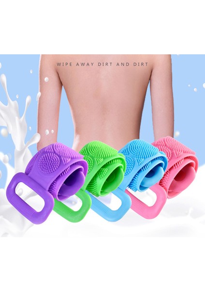 Yeşil Stil Yeni Trend Satış Banyo Silikon Uzun Ovalama Yıkama Bez Banyo Fırça Arka Peeling Scrub Duş Havluları Cilt Bakımı Banyo Bru (Yurt Dışından) fırsatları