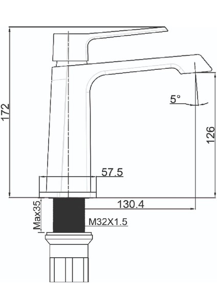 Stark Lavabo Bataryası Gun Grey SK1500GR