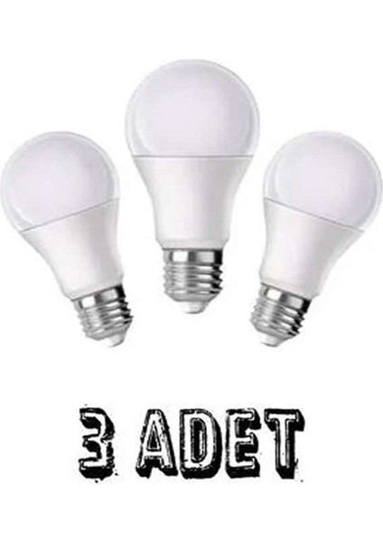 LED Ampul E27 Normal Duy 9W Beyaz Işık 3 Adet 3llllbeyaz