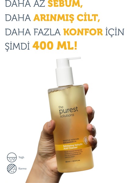 The Purest Solutions Siyah Nokta Karşıtı Yağlı ve Karma Ciltler Için Salisilik Asit Arındırıcı Temizleme Jeli 400 ml