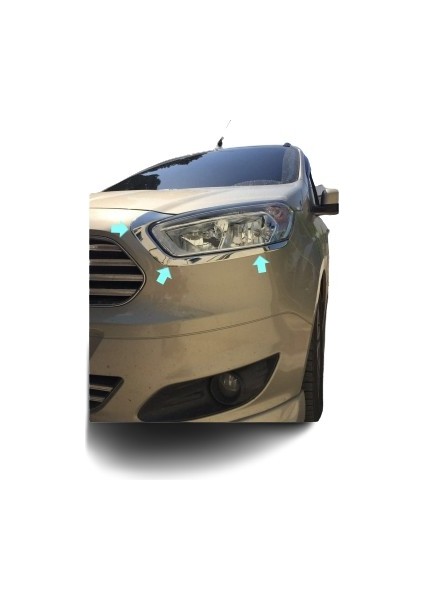 Ford Courier 2014 ve Üzeri Modeller Krom Far Kaşı 2 Parça Paslanmaz Çelik