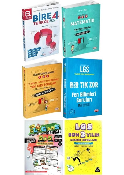 LGS Türkçe - Matematik - İnkılap - Fen Bilimleri Soru Bankası - LGS 10 Deneme - Çıkmış Son 3 Sınav