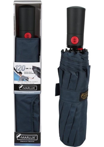 Ekstra Güçlendirilmiş Tam Otomatik Rüzgar Şemsiyesi 10 Fiber Tel Lacivert MPR2001L fiyatları