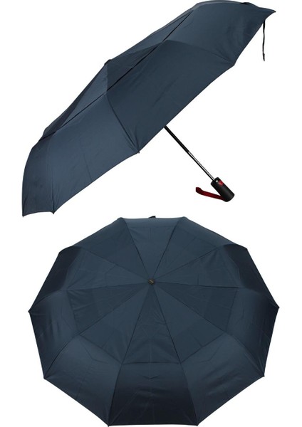 Ekstra Güçlendirilmiş Tam Otomatik Rüzgar Şemsiyesi 10 Fiber Tel Lacivert MPR2001L modelleri