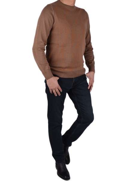 BRG-21205 Bisiklet Yaka Desenli Kazak/sütlü Kahve/2xl fiyatları