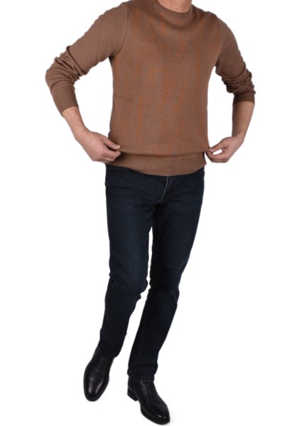 BRG-21205 Bisiklet Yaka Desenli Kazak/sütlü Kahve/2xl indirimleri