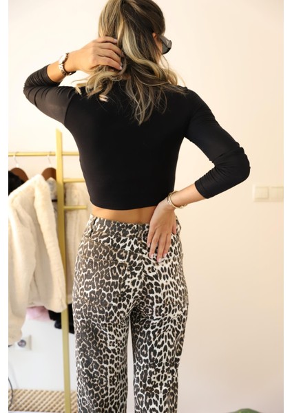 Wide Leg Leopar Jean