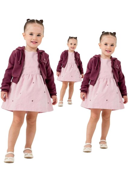 Moonstar Çiçek Nakışlı Elbise Hırka Set 2/5