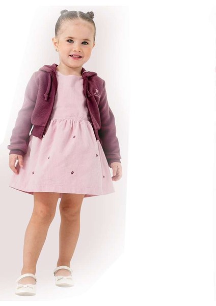 Moonstar Çiçek Nakışlı Elbise Hırka Set 2/5