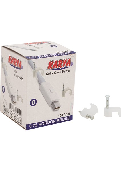Kroşe 0 Numara 4 mm (0.75 Yassı Kablolar Için) 100LÜ Paket Karya (4825)