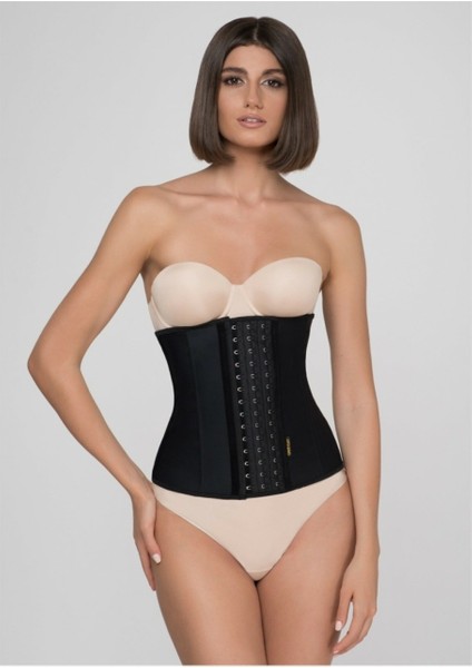 Tvigoso Model Çelik Balenli Latex Bel Destekleyici inceltmeye Sıkılaştırmaya Yardımcı Doğum Sonrası Siyah Renk Lateks Korse