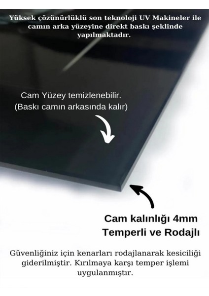 Atatürk 4mm Kırılmaz Temperli Cam Tablo Geometrik Şekil ile Şık Duvar Dekoru fırsatları