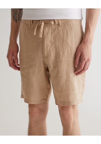 Erkek Bej Relaxed Fit Keten Şort 205073.277 fırsatları