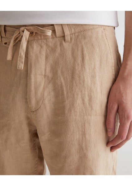 Erkek Bej Relaxed Fit Keten Şort 205073.277 indirimleri