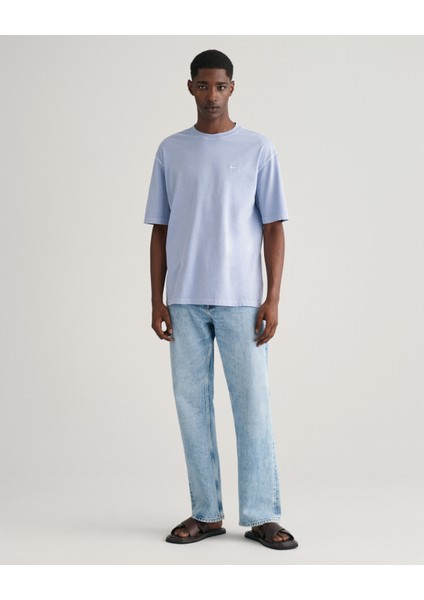 Erkek Mavi Relaxed Fit Bisiklet Yaka Logolu T-Shirt 2057027.474 fiyatları