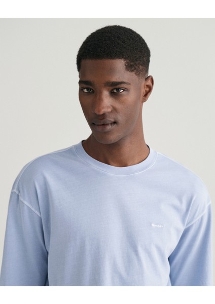 Erkek Mavi Relaxed Fit Bisiklet Yaka Logolu T-Shirt 2057027.474 indirimleri