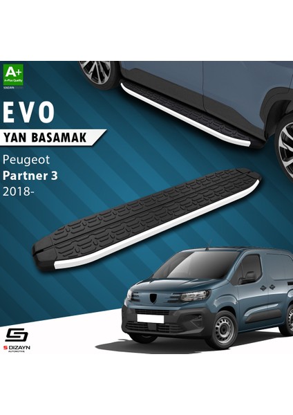 Peugeot Partner 3 Uzun Şase Evo Aluminyum Yan Basamak 213 Cm 2018 Üzeri A+ Kalite