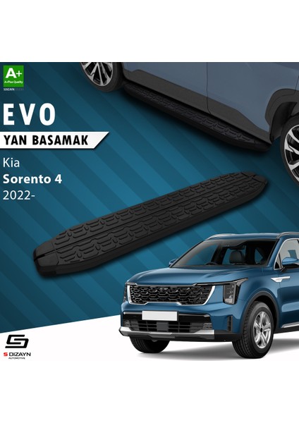 Kia Sorento 4 Evo Siyah Yan Basamak 183 Cm 2022 Üzeri A+ Kalite