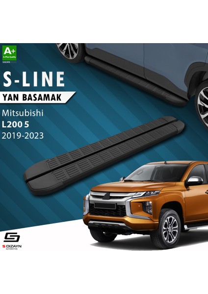 Mitsubishi L200 5 Makyajlı S-Line Siyah Yan Basamak 203 Cm 2019-2023 A+ Kalite