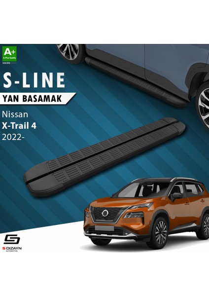 Nissan X-Trail T33 S-Line Siyah Yan Basamak 183 Cm 2022 Üzeri A+ Kalite