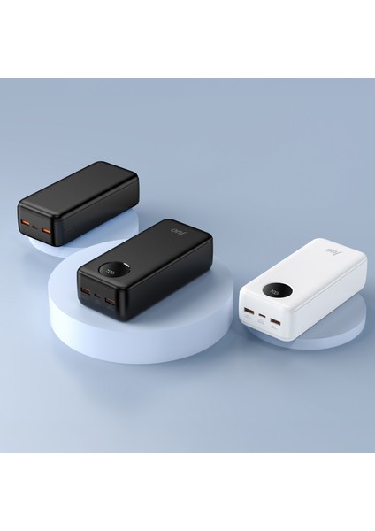 30000MAH 22.5W Dijital LED Ekranlı Taşınabilir Hızlı Şarj Cihazı Powerbank Siyah