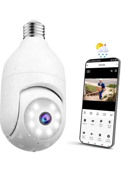 ANP-PT4315BSWL 2mp 2.8 mm Lens 15 Metre Ir / Beyaz LED E27 Montaj IP65 Onvıf Wi-Fi Ampul Tipi Kamera (Tuya Smart)