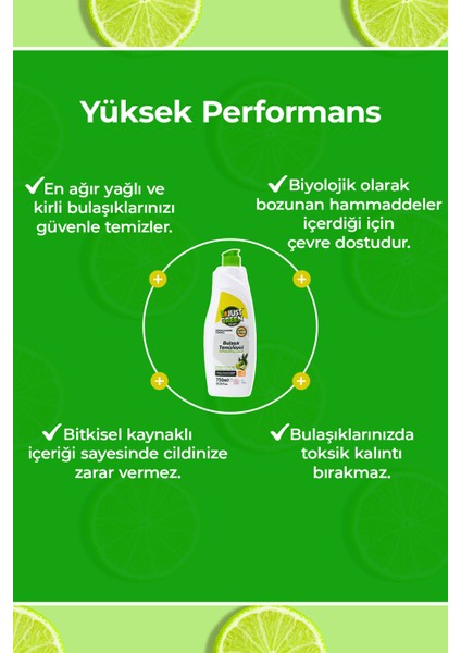 Just Green Organic Bitkisel Elde Bulaşık Deterjanı Okaliptüs Ve Lime Yağlı, %100 Doğal,bitkisel Ve Ferah Temizlik 750ml