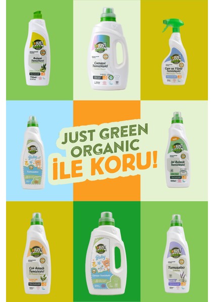 Just Green Organic Bitkisel Elde Bulaşık Deterjanı Okaliptüs Ve Lime Yağlı, %100 Doğal,bitkisel Ve Ferah Temizlik 750ml