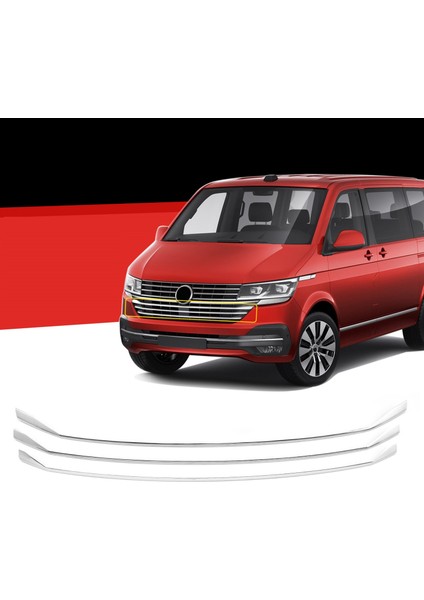 Vw Transporter T6.1 Krom Ön Panjur Alt Çıtası 3 Prç. 2020 Üzeri