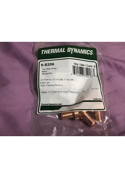 9-8206 Plazma Kesme Ucu Boyut 30A - 5'li Paket