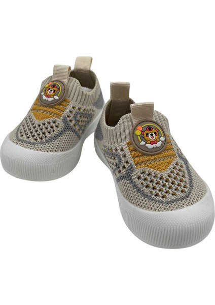 Günlük Unisex Bebek Ayakkabısı Esnek Kaydırmaz Taban Krem