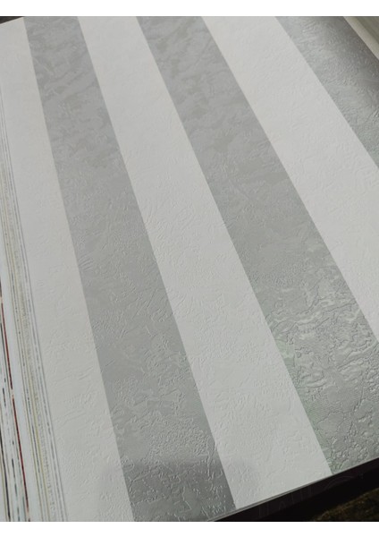Gümüş Beyaz Çizgili Kabartmalı Silinebilir Duvar Kağıdı 5m2 fırsatları