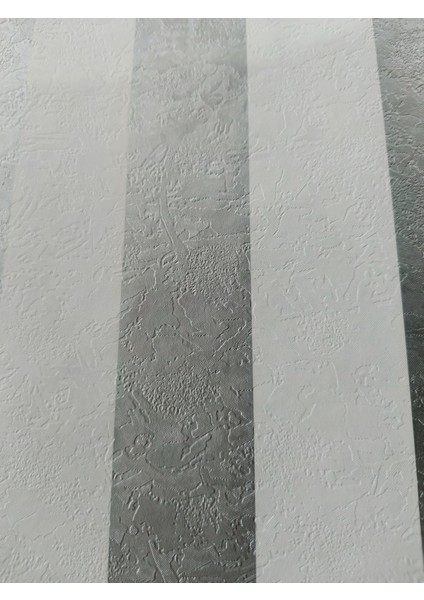 Gümüş Beyaz Çizgili Kabartmalı Silinebilir Duvar Kağıdı 5m2 indirimleri