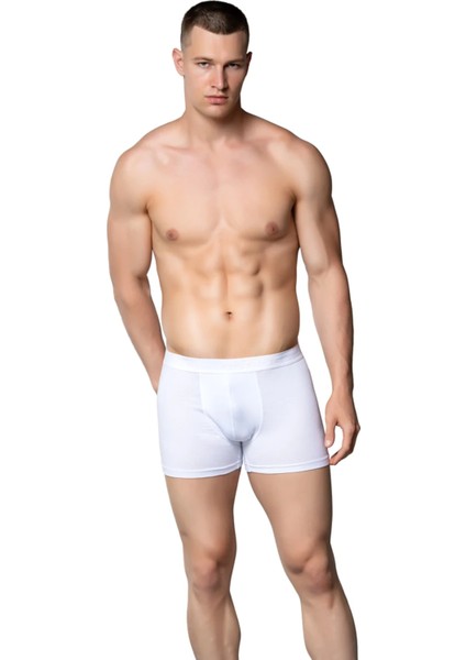Tekli Resimli Ambalaj Likralı Elastan Erkek Boxer