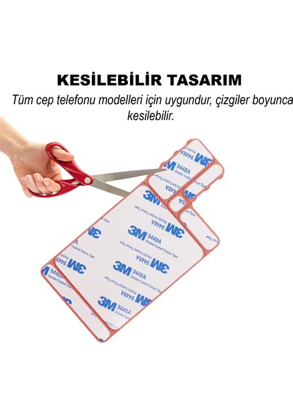Vantuzlu Kesilebilir Silikon Cep Telefaonu Sabitleme Yapıştırma Pedi AL4795 modelleri