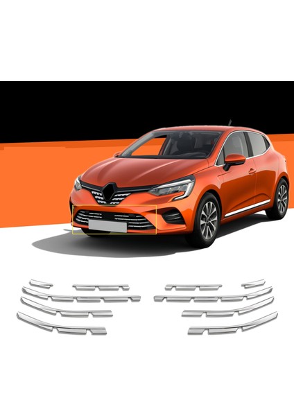 Renault Clio 5 Krom Ön Tampon Çıtası 10 Prç. 2019 Üzeri