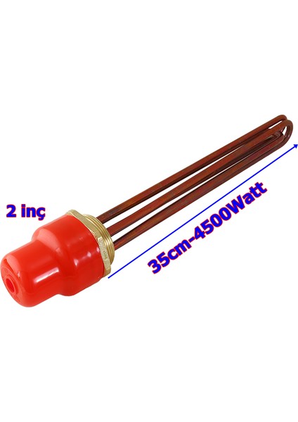 2"inç Bakır Kafalı Kazan Tank Rezistansı Isıtıcısı 4500WATT 4,5kw Termostatsız